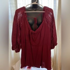 Torrid Burgundy blouse , size 5